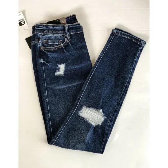 Flying Monkey Women's Blue Morrison High Rise Skinny Jeans - Picture 7 of 14